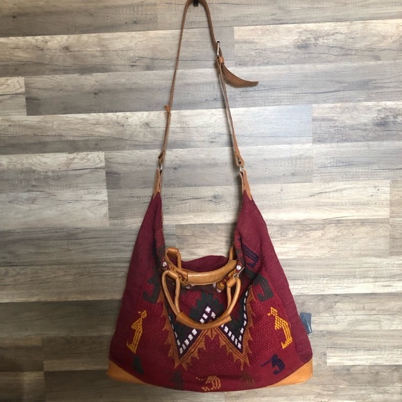 Boho Handcrafted Woven Navaho Southwestern Multicolor Crossbody Bag - Picture 7 of 16